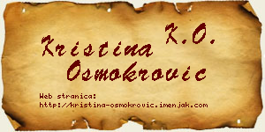 Kristina Osmokrović vizit kartica